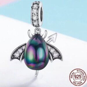 Crystal 925 Sterling Silver Beetle Charm Necklace Silver Everyday Anywhere